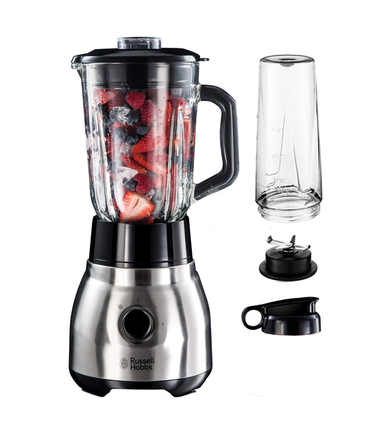 Russell Hobbs Standmixer Edelstahl, 1,5L Glas & Mini Smoothie Maker