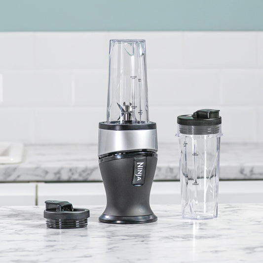 Ninja Slim Standmixer QB3001UKS, Eiscrusher Silber Schwarz